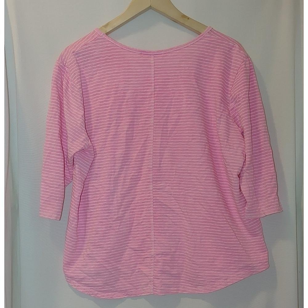 Fresh Produce Tee Bright Hot Pink White Stripe One Size Boxy Oversized Fit‎ M L - Picture 3 of 7